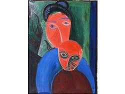Fotografía del cuadro Madre e Hijo en el Museo Picasso de París